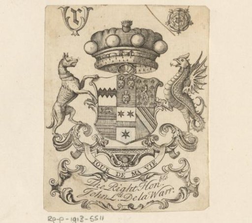 Ex libris of the Right Honourable John, Lord De la Warr