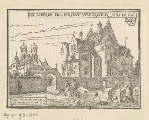 Ex libris of Hch. Kronenberger, Architect