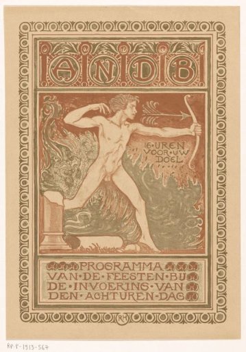Cover design for: Celebration programme of the General Dutch Diamond Workers' Union on the introduction of the eight-hour day