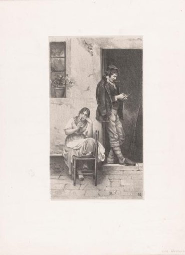 Man and Woman in Front of a House