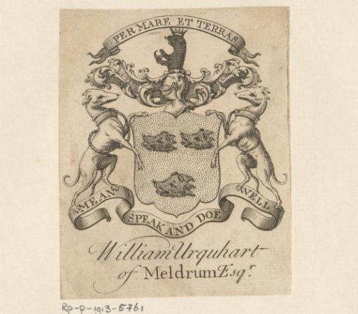 Ex libris of William Urquhart of Meldrum Esqr.