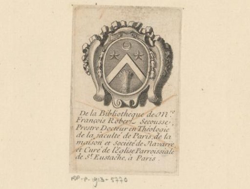 Ex libris of Jean François Robert Secousse