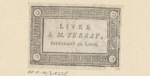 Ex libris of Antoine Terray