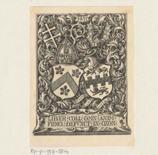 Ex libris of the Library of the Society of All Faithful Souls Deceased in Oxford