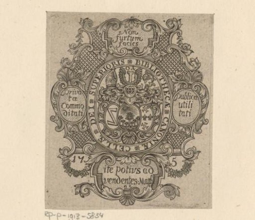Ex libris of the Library of the Canonry of the Upper Cell of God