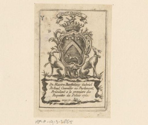 Ex libris of Barthélemy-Gabriel Rolland d'Erceville