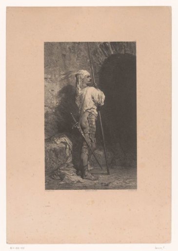 Soldier on guard at the entrance of a gate