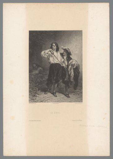 Man walking away from his victim after a sword duel