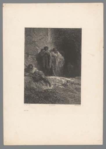 Guards at the entrance to a cave