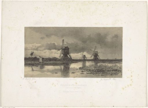 Polder Landscape with Windmills near Dordrecht