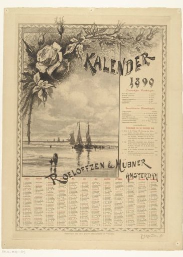 Calendar page for the year 1890