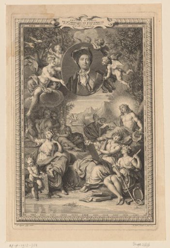 Portrait of Bernard de Fontenelle, with personifications of the Seven Liberal Arts