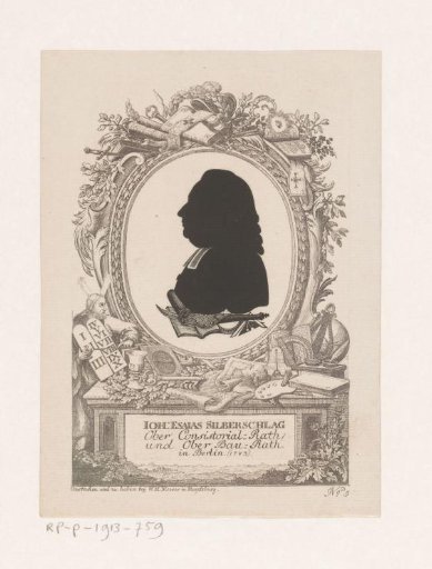 Silhouette portrait of Johann Esaias Silberschlag