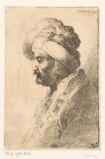 Downward-Gazing Man with a Fur Cap