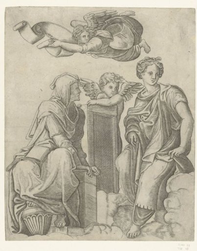 Two Sibyls, an Angel, and a Putto