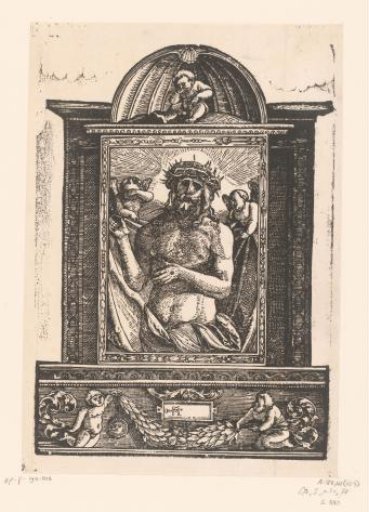 Man of Sorrows in an Ornamental Frame