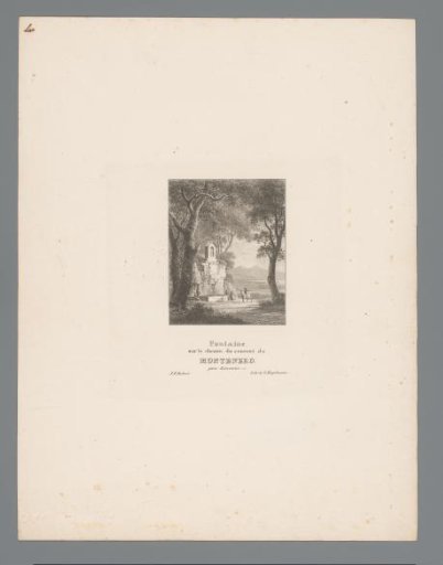 Landscape with a fountain on the road to the monastery of Montenero near Livorno