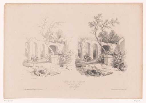 Ruin with arcades in a peasant landscape