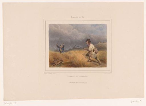 Two Poachers Hunting a Hare