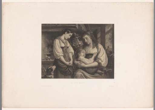 Mother with wounded child on lap