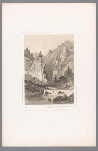 View of a bridge over a rocky ravine in Telemark