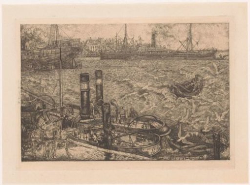 Harbour with tugboats in Rotterdam