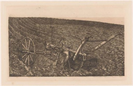 Plough on a field