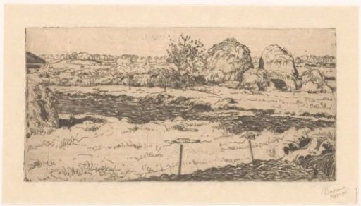 Field with haystacks