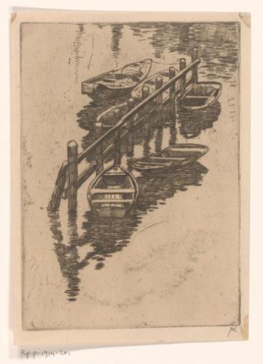 Moored rowing boats