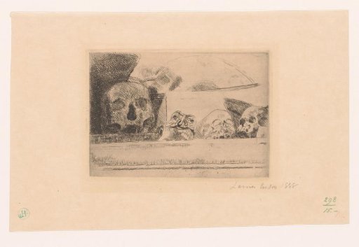 Still life with skulls and a mask