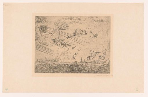 Wizards flying on brooms in the wind
