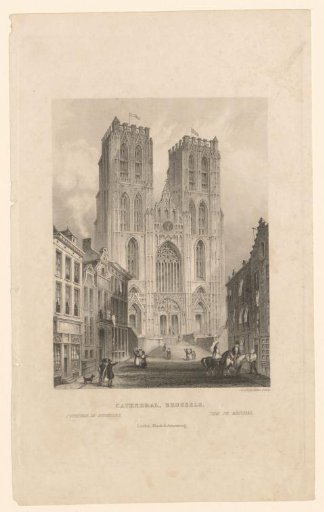 View of the Cathedral of St. Michael and St. Gudula in Brussels