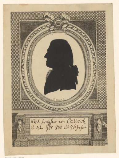 Silhouette of Karl Freyherr von Calisch aged 76
