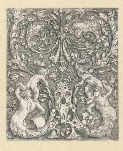 Ornament with Two Children and a Horse Skull