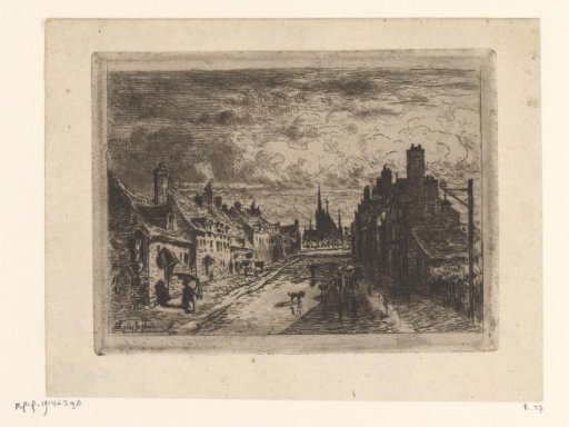 City view with a wet street