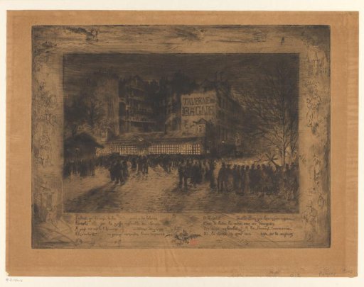 View of Place des Martyrs-Juifs-du-Vélodrome-d'Hiver with the Taverne du Bagne by night