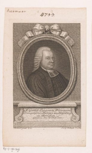 Portrait of Gottlob Benjamin Weinmann
