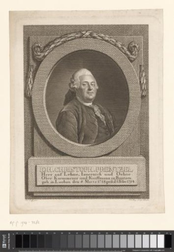 Portrait of Johann Christoph Prentzel