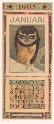 Calendar leaf with owl
