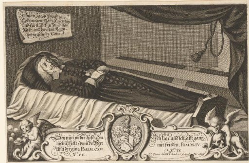 Mortuary portrait of Johann Jakob Wolff von Todenwarth in his coffin