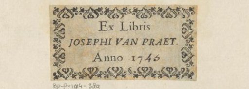 Ex libris of Josephi van Praet