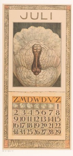 Calendar leaf with turkey