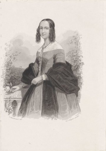 Woman with a Rose Before a Balustrade