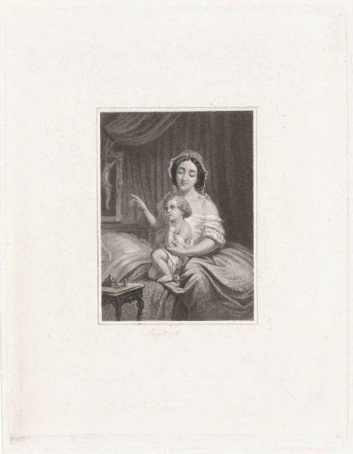 Mother and Child on a Bed