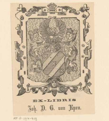 Ex libris of Johannes D.G. van Epen
