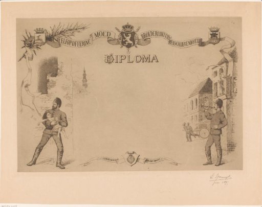 Diploma of the fire brigade in Antwerp