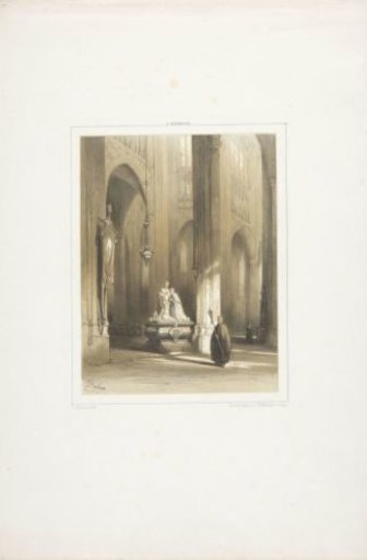 Church Interior with a Clergyman and a Tomb