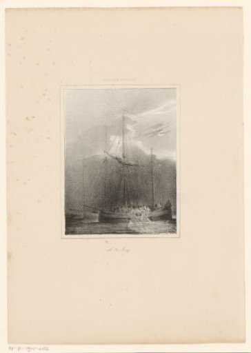 Boats with herring fishermen at sea