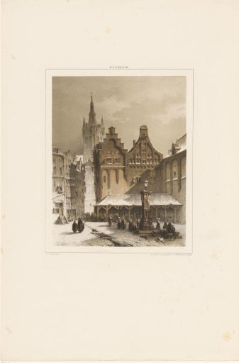 Square with market and water pump