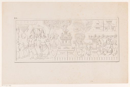 Relief with Buddhist gods, possibly from the temple Candi Mendut